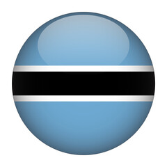 Botswana 3D Rounded Flag with no Background