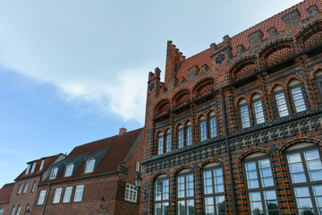 Fototapeta premium House facades and houses in the historic Hanseatic city of Wismar, Germany