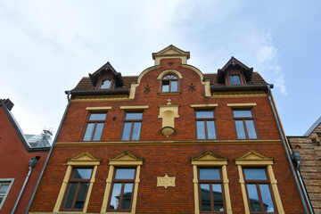 Fototapeta na wymiar House facade in the historic old town of Wismar