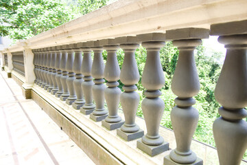 Stairs and railing at Christ the Redeemer and Corcovado in the city of Rio de Janeiro in Brazil
