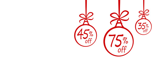 Christmas sale banner template. Vector illustration