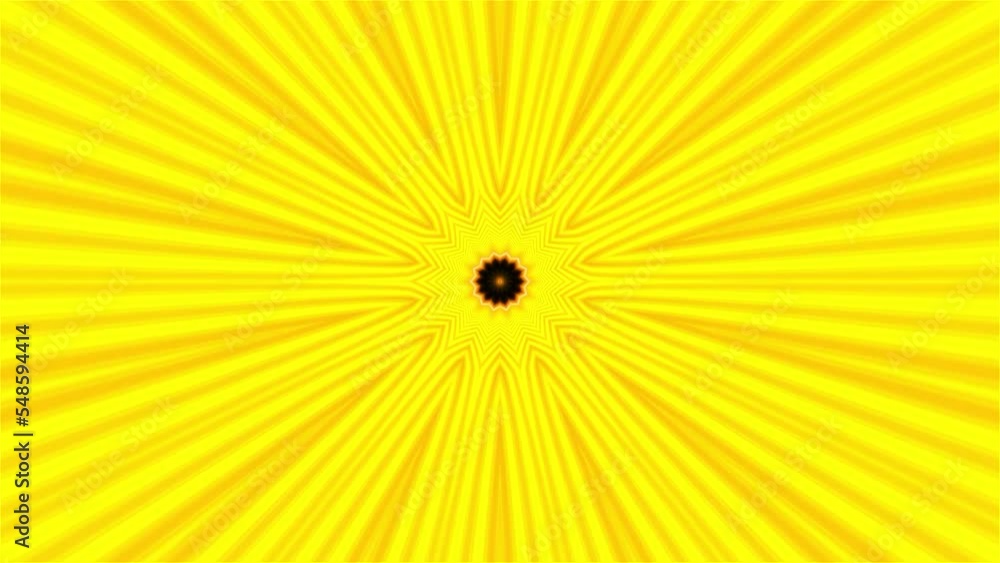 Poster hypnotic pattern with flashing rays. motion. flashing linear beams blink in psychedelic pattern. fla
