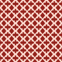 Symmetrical modern style red geometric moroccan tile pattern background