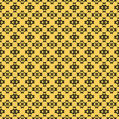 Yellow modern style dotted pattern on the black color art tile seamless texture
