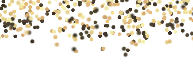 Glittering confetti on a transparent background. Holiday, birthday and Christmas decoration