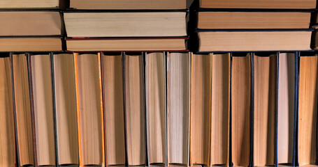Many books organized in shelves in a big bookstore