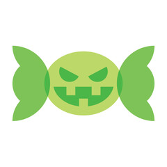Isolated green halloween candy sheer flat icon Vector illustration