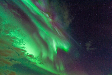 northern lights in the  Sweden sky
