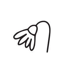 Hand drawn simple flower doodle vector