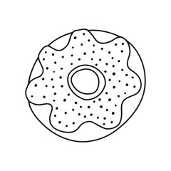 Hand drawn doodle donut vector illustration