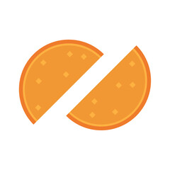 Isolated pair of orange candy sheer flat icon Vector illustration