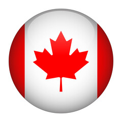 Canada3D Rounded Flag with Transparent Background