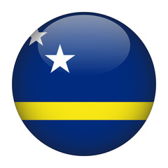 Curacao 3D Rounded Flag with Transparent Background