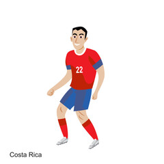 Costa Rica Soccer Player Vector Illustration