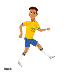 Fototapeta na wymiar Brazil Soccer Player Vector Illustration