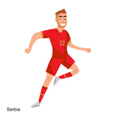 Fototapeta na wymiar Serbia Soccer Player Vector Illustration