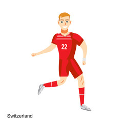 Fototapeta na wymiar Switzerland Soccer Player Vector Illustration