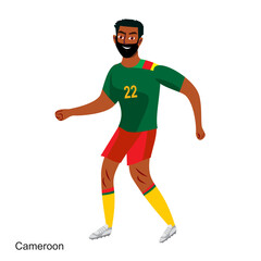 Cameroon Soccer Player Vector Illustration