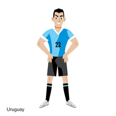 Uruguay Soccer Player Vector Illustration