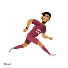 Fototapeta na wymiar Qatar Soccer Player Vector Illustration