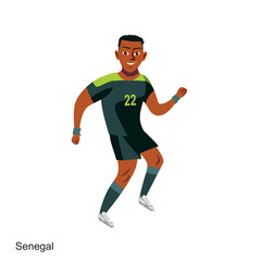 Senegal Soccer Player Vector Illustration