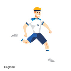England Soccer Player Vector Illustration