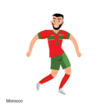 Morocco Soccer Player Vector Illustration