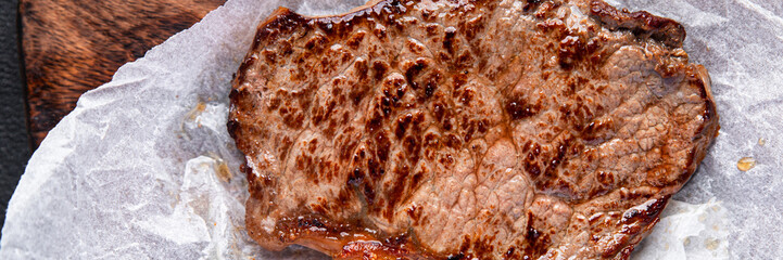 beef steak fried grilled meat barbecue grill fresh delicious snack healthy meal food snack diet on the table copy space food background rustic top view