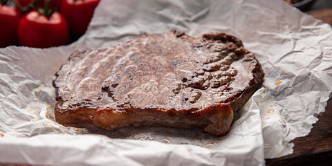 beef steak fried grilled meat barbecue grill fresh delicious snack healthy meal food snack diet on the table copy space food background rustic top view