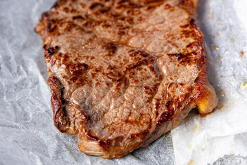 beef steak fried grilled meat barbecue grill fresh delicious snack healthy meal food snack diet on the table copy space food background rustic top view