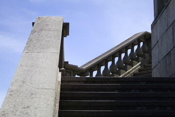 Stairs and railing at Christ the Redeemer and Corcovado in the city of Rio de Janeiro in Brazil