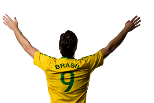 Brazilian soccer player, celebrating the championship