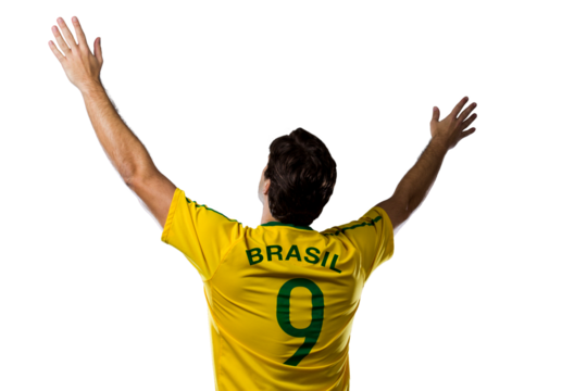 Brazilian soccer player, celebrating the championship