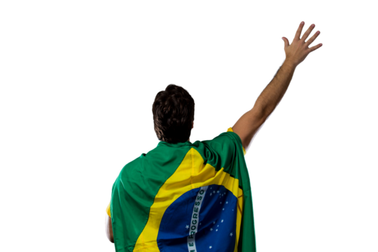 Brazilian soccer player, celebrating the championship