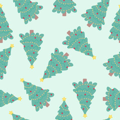 Merry Christmas background pattern template illustration. Christmas tree, pine pattern seamless on new year