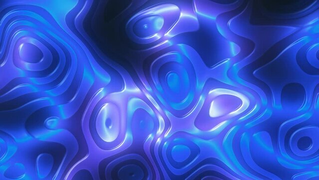 Colored liquid background with moving lines. Motion. Round lines move in fluid pattern. Red liquid pattern with oval lines on surface