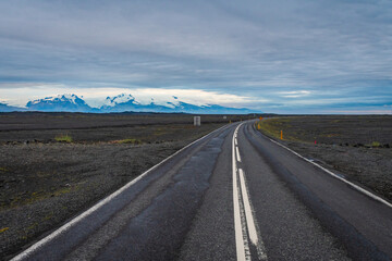 Landscape of the Ring Road near the Skaftafell Glacier (Iceland)