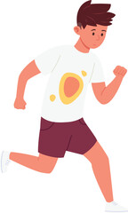 Running boy. Active kid workout. Child athlete