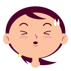 girl whistling face cartoon cute