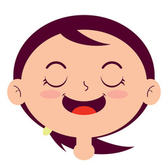 girl happy face cartoon cute
