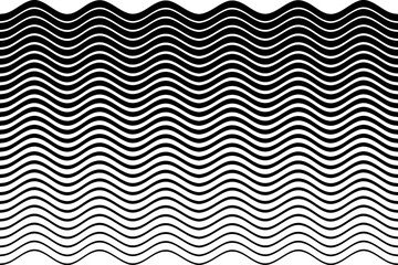 Wavy Lines Pattern. Abstract Black and White Textured Background.