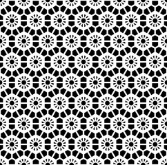Seamless Geometric Black and White Hexagons Pattern.