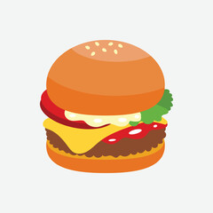 Hamburger icon isolated. Fast Food Concept.