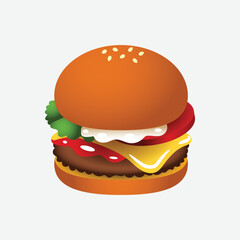 Hamburger icon isolated. Fast Food Concept.