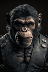 portrait of a rocker chimp