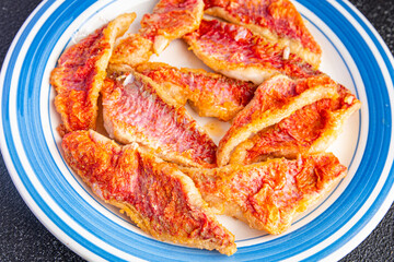 fresh fish red mullet fillet seafood tropical red mullet fish food snack healthy meal food on the table copy space food background top