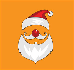 Santa Claus hat and beard vector illustration 