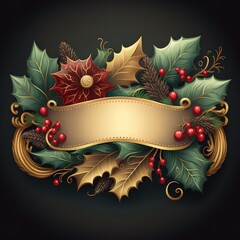 Christmas decorative banner, template