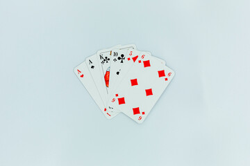 poker playing cards on a white background