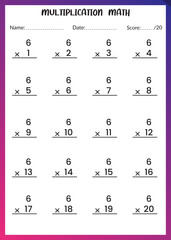 Multiplication Math for Kids.
This is the perfect Kid's Multiplication Math. You can simply use it for kids. This book will help your kid be an expert in subtraction I hope.
